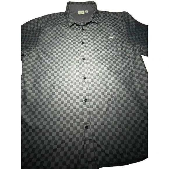 Vans Men's 2XL Gray and Checkered Long Sleeve Button-Up Shirt Casual - Picture 3 of 6